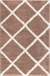 5' X 8' Beige Geometric Area Rug